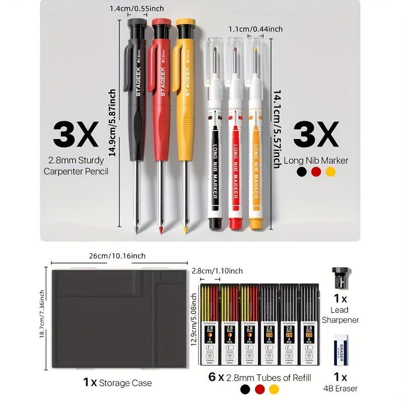 Kit Profissional de Lápis de Carpinteiro STGAEEK – Precisão, Resistência e Durabilidade em Cada Traço!