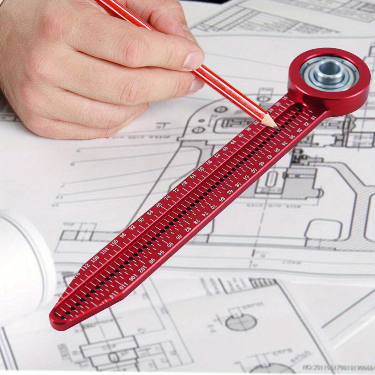 Mini Compasso Portátil em Alumínio – Precisão para Marcação em Madeira, Engenharia e DIY
