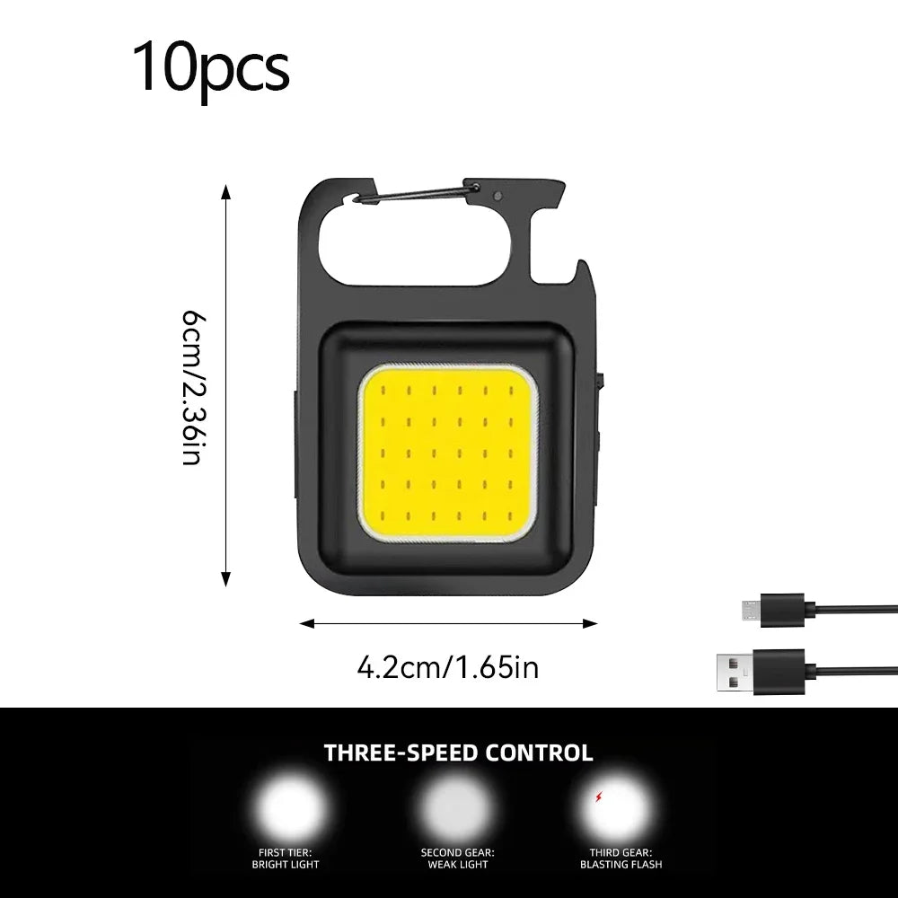 Super Bright Mini COB – Lanterna de Bolso Portátil com Ímã | 4 Modos de Iluminação, Recarregável via USB, Ideal para Camping, Trabalho e Emergências