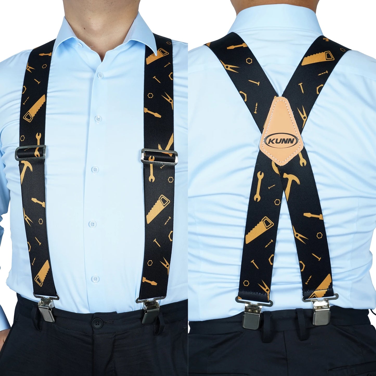 Suspensório Masculino Estampado com Régua – KUNN | Estilo, Conforto e Resistência para o Dia a Dia ou Trabalho