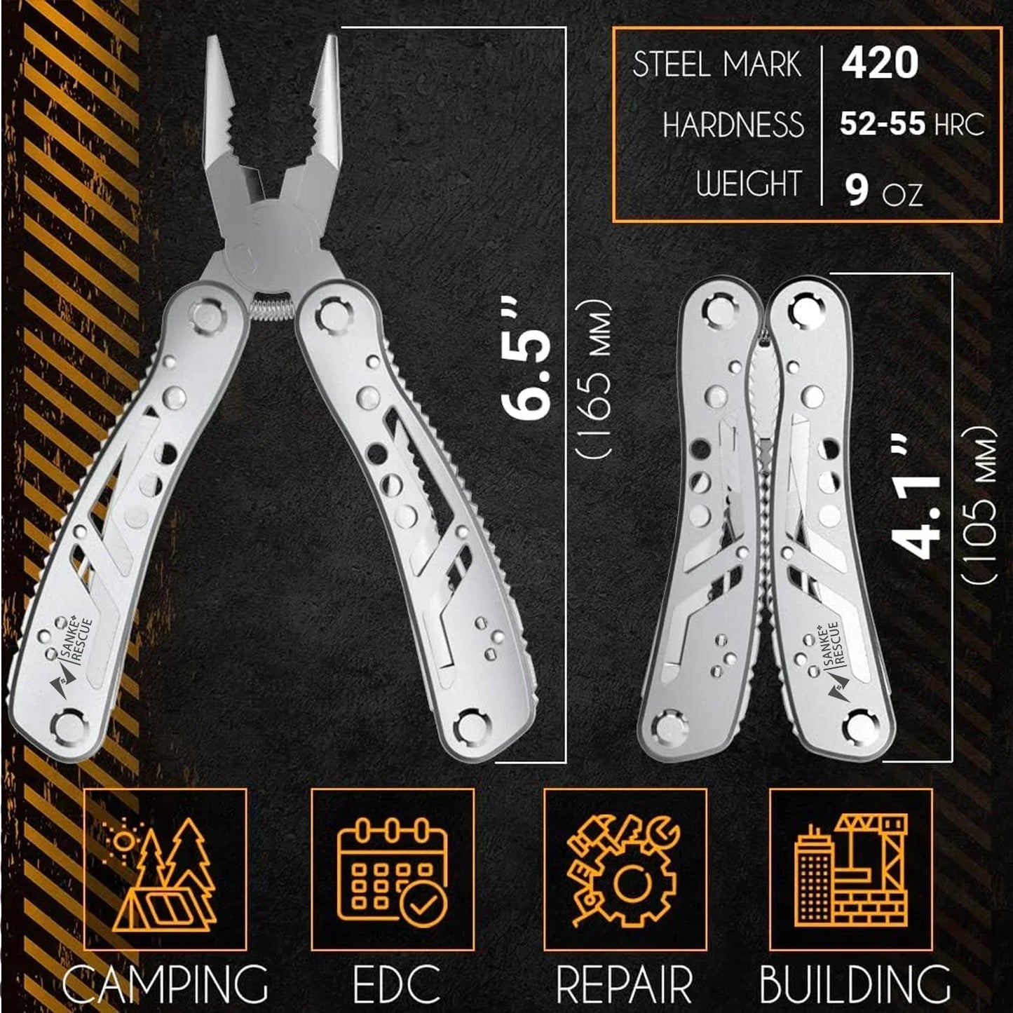 24 in 1 Multifunctional Universal Diagonal Pliers Hardware Wire Cutters Professional Anti Slip Durable Repair Tools