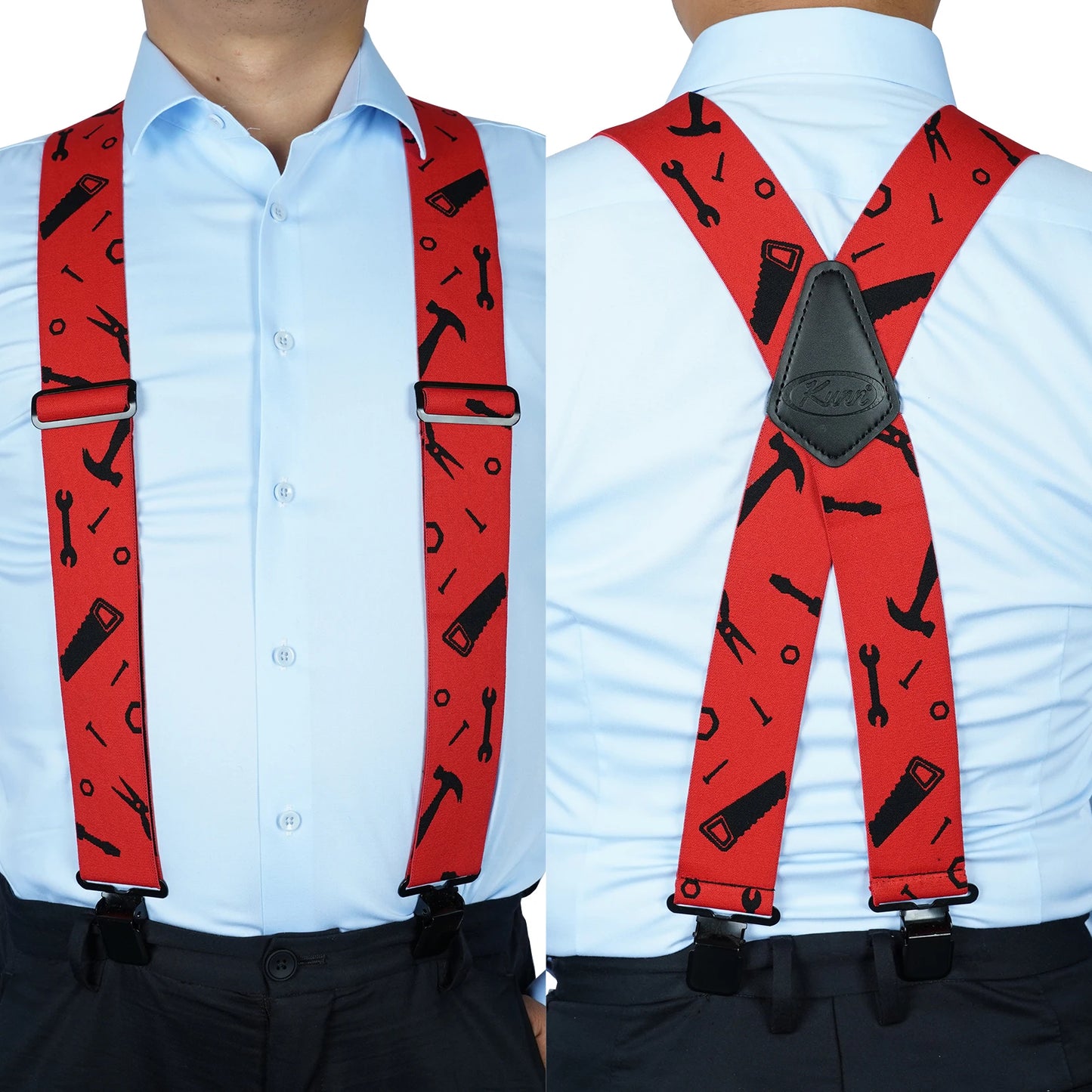 Suspensório Masculino Estampado com Régua – KUNN | Estilo, Conforto e Resistência para o Dia a Dia ou Trabalho