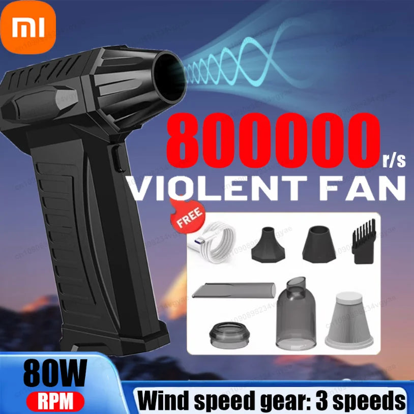 Xiaomi Super Violent Fan — Soprador Turbo Brushless 800.000 RPM com Bateria 10.000mAh