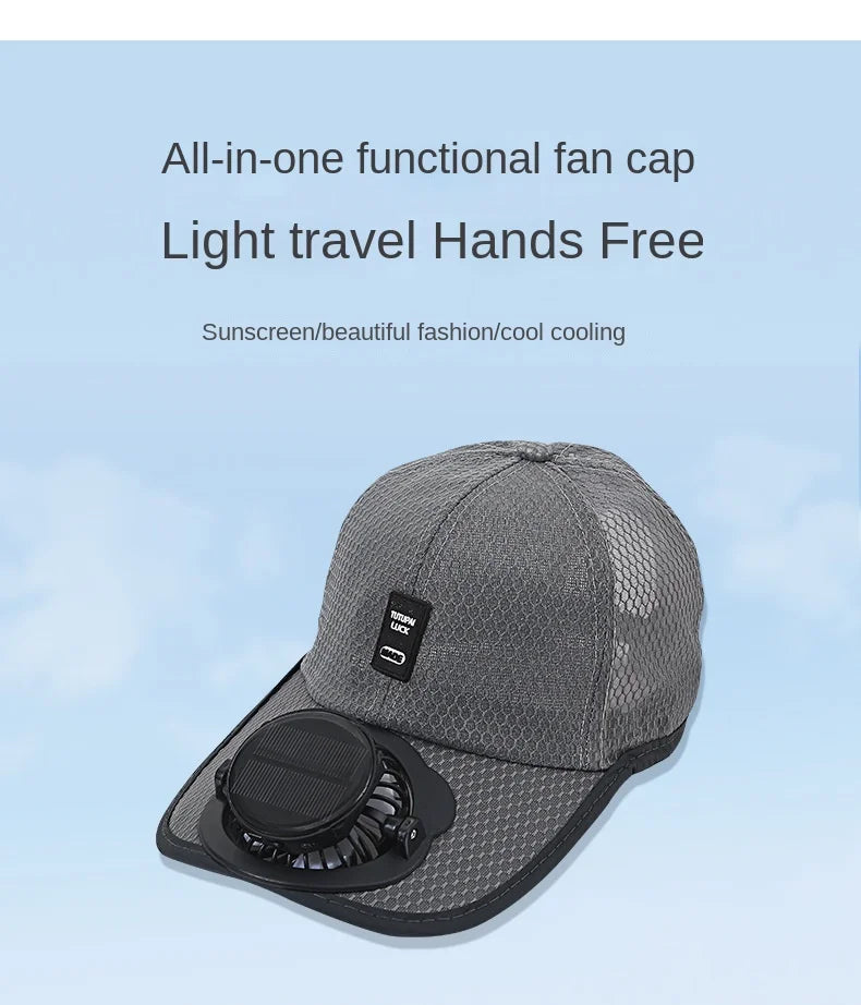 Boné com Ventilador Integrado – Refresque-se com Estilo e Proteção Solar!