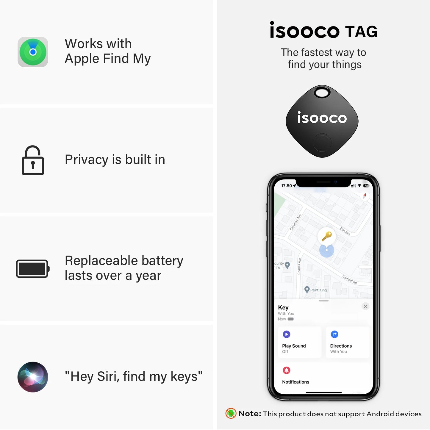 Mini Rastreador Inteligente iSOCO — Localize Seus Itens com Precisão e Segurança!