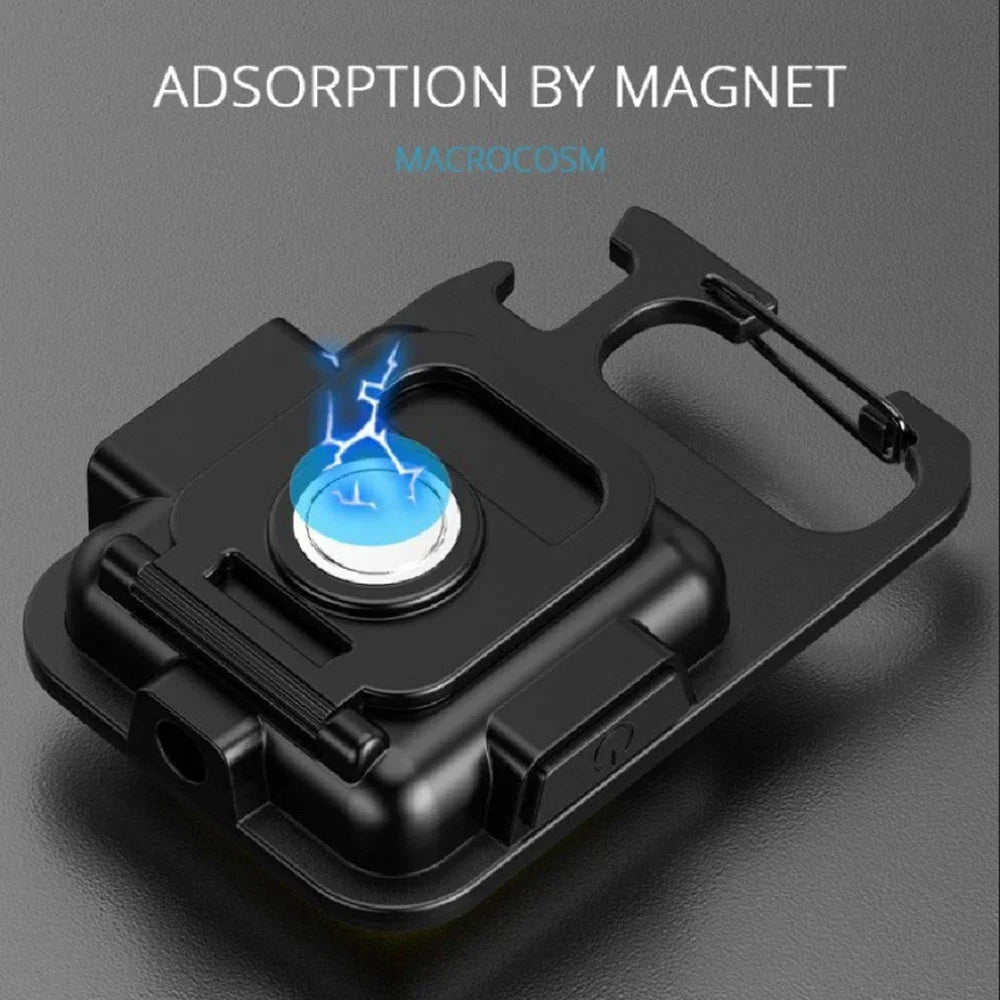 Super Bright Mini COB – Lanterna de Bolso Portátil com Ímã | 4 Modos de Iluminação, Recarregável via USB, Ideal para Camping, Trabalho e Emergências