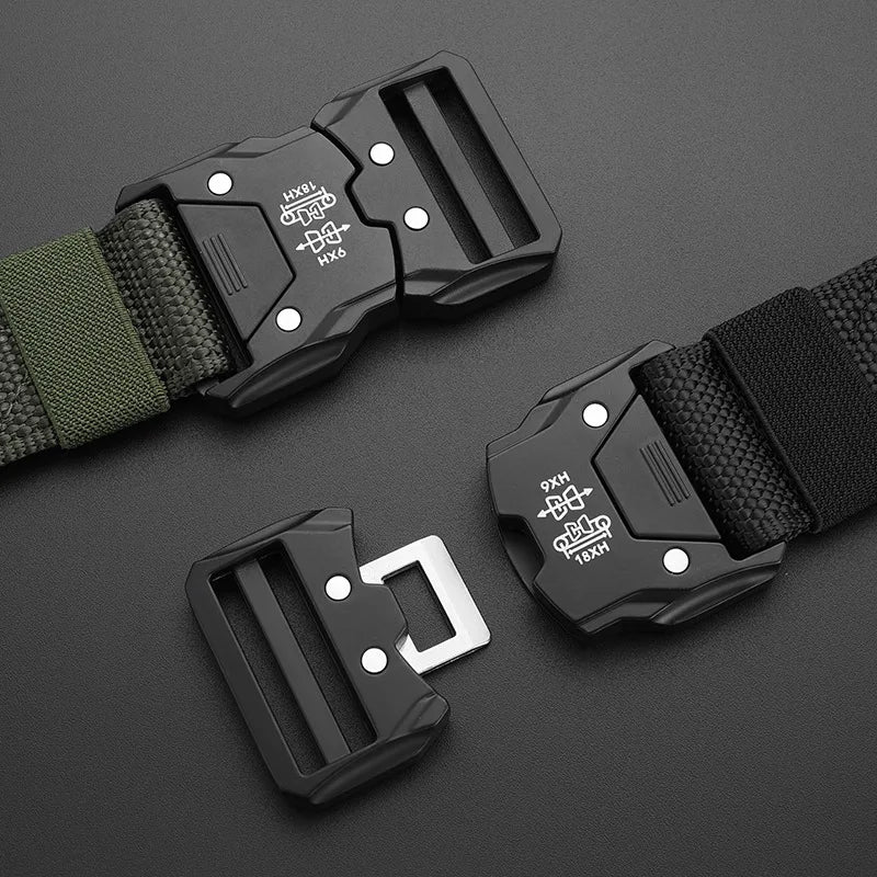 Cinto Tático com Fivela Automática – Resistente, Ajustável e Ideal para Aventuras ao Ar Livre