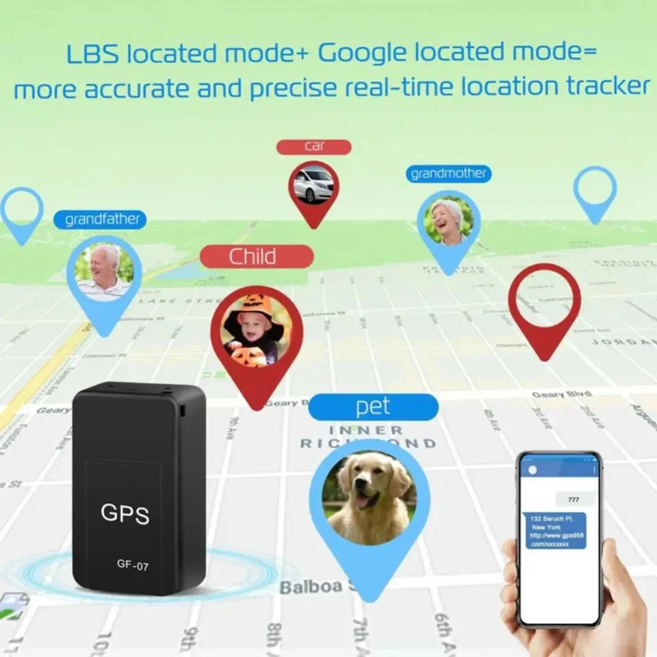 GF07 Rastreador GPS Magnético Mini — Monitoramento em Tempo Real para Carros, Animais e Muito Mais