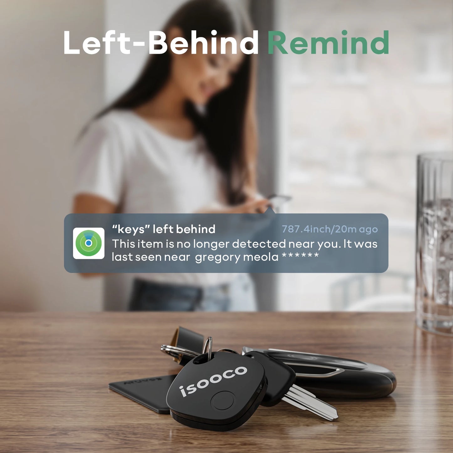 Mini Rastreador Inteligente iSOCO — Localize Seus Itens com Precisão e Segurança!