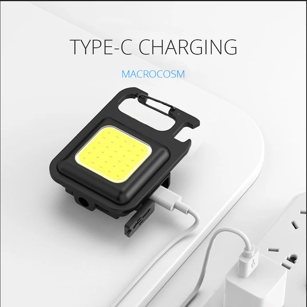 Super Bright Mini COB – Lanterna de Bolso Portátil com Ímã | 4 Modos de Iluminação, Recarregável via USB, Ideal para Camping, Trabalho e Emergências