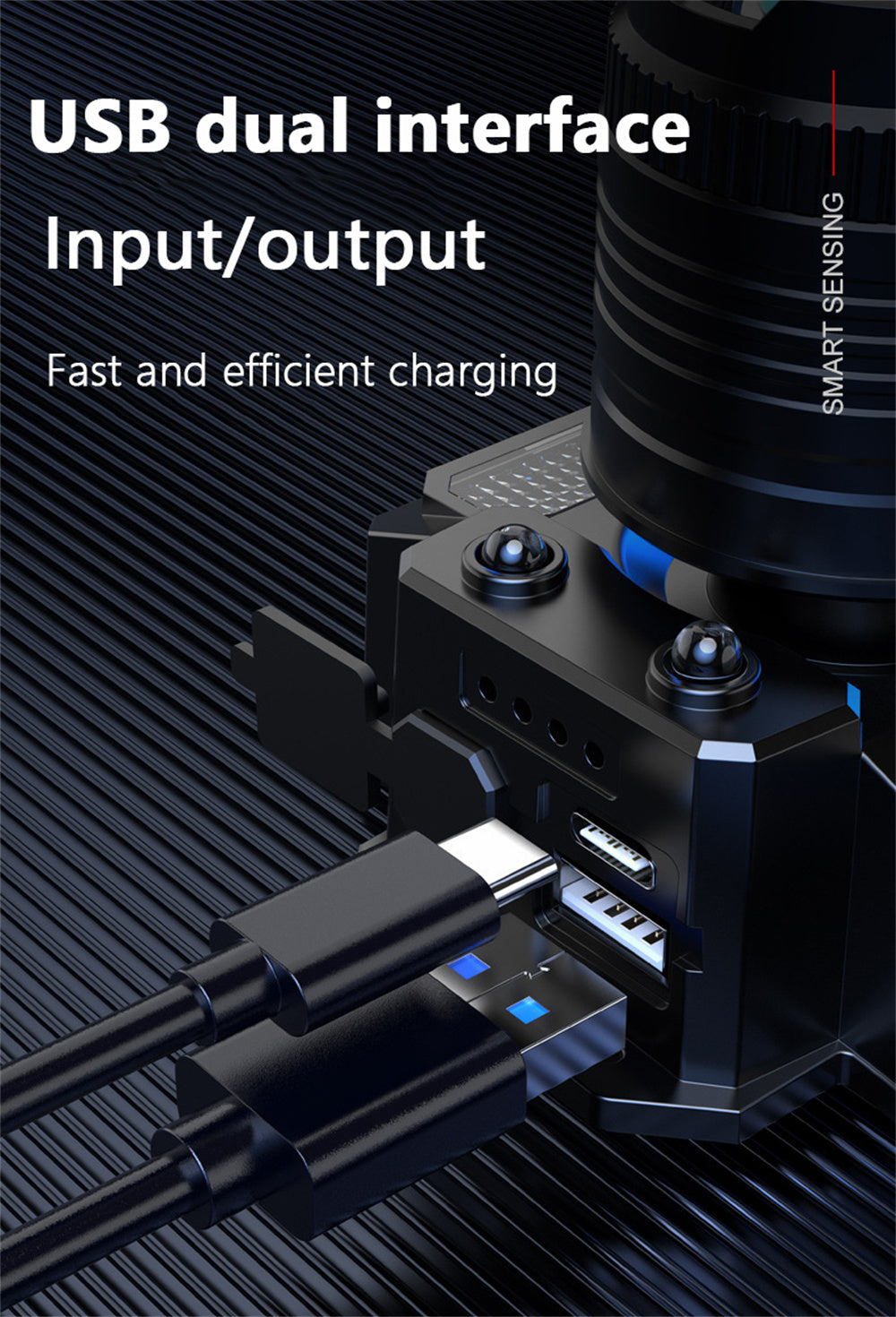 Lanterna de Cabeça LED Recarregável USB com Sensor de Movimento – Iluminação Inteligente e à Prova D’Água