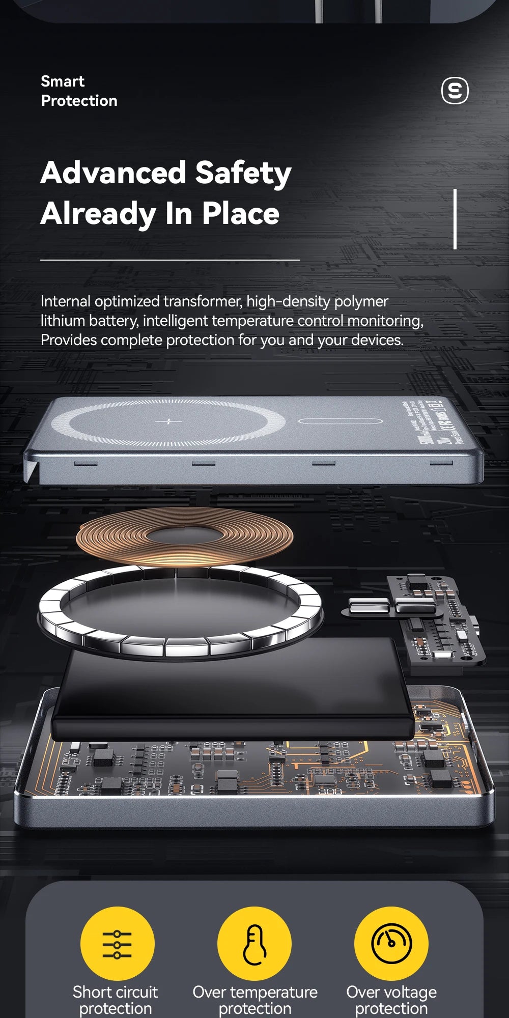 Essager Power Bank Wireless 5000mAh – Carregamento Rápido e Sem Fios em um Design Ultrafino