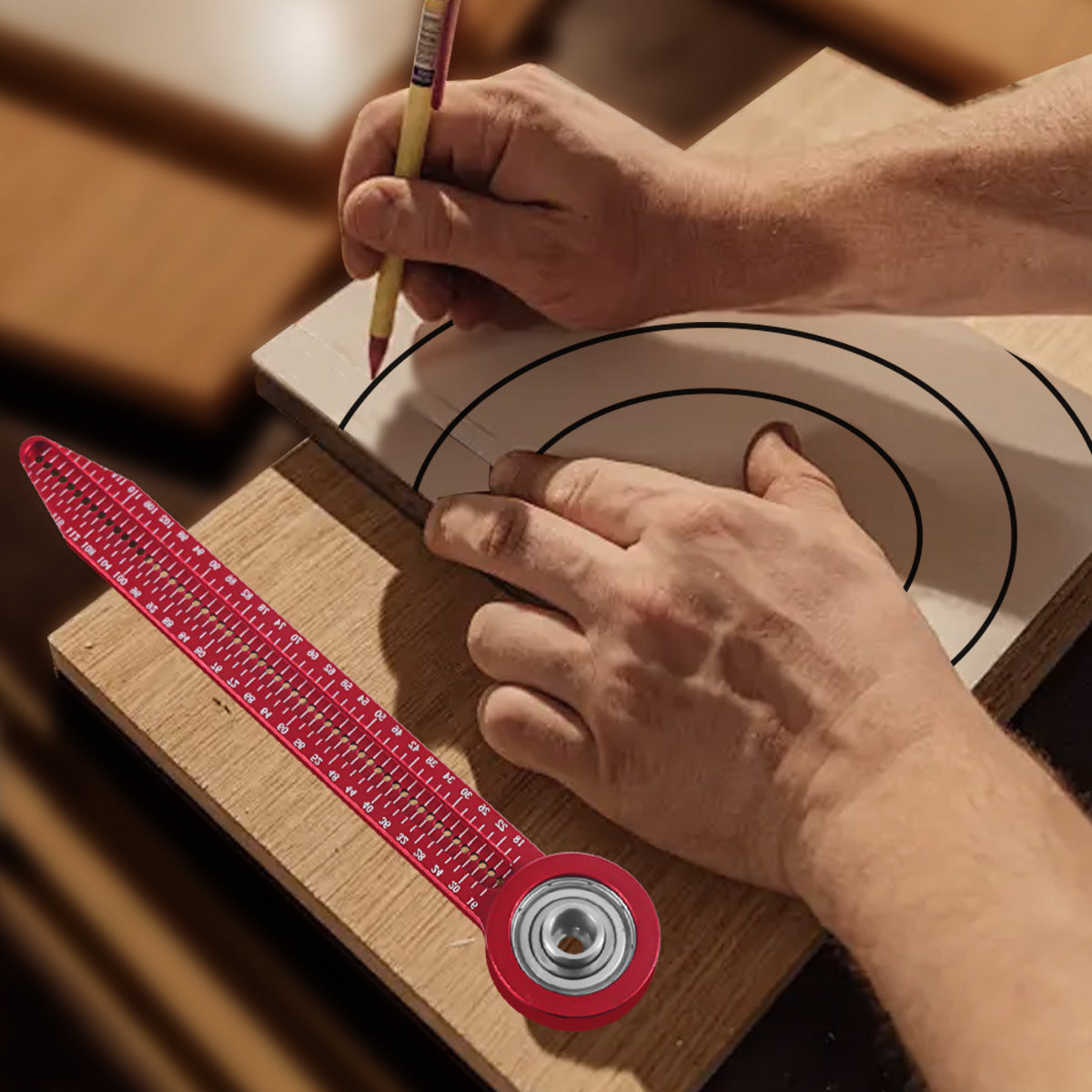 Mini Compasso Portátil em Alumínio – Precisão para Marcação em Madeira, Engenharia e DIY