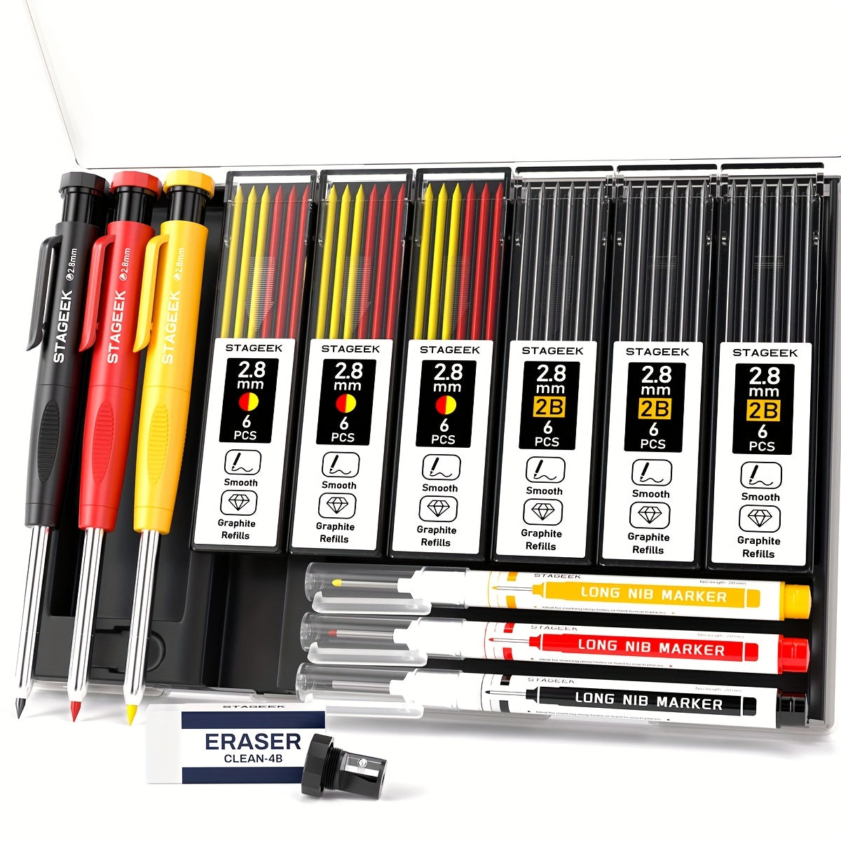 Kit Profissional de Lápis de Carpinteiro STGAEEK – Precisão, Resistência e Durabilidade em Cada Traço!