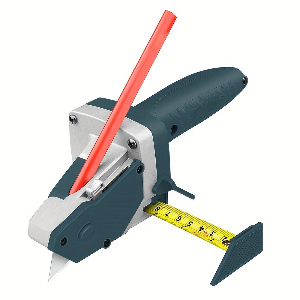 Kit Profissional Cortador Multi‑Material – Drywall Cutter com Trena 5 m, Alumínio + TPR e Lâminas para DIY e Profissionais