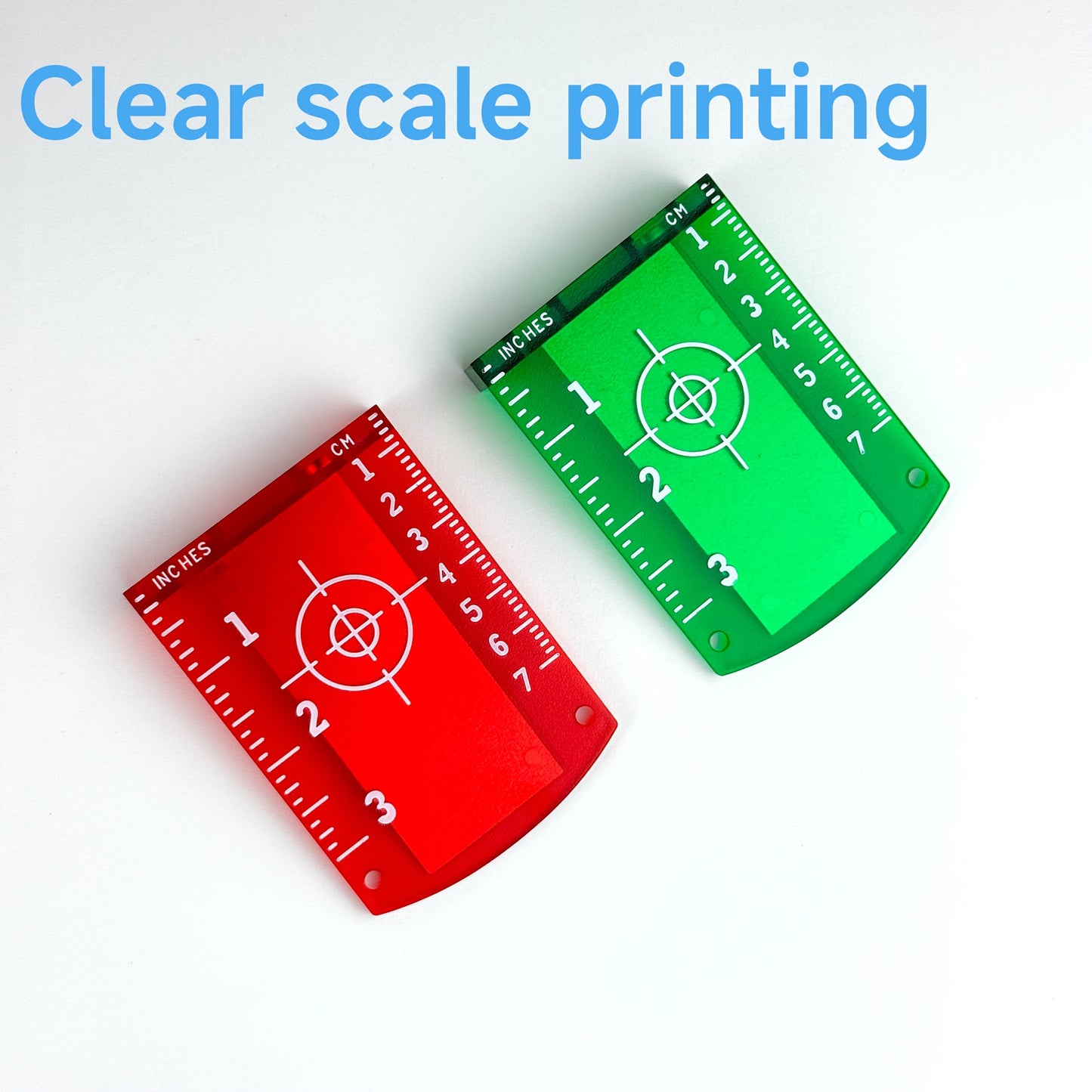 Laser Target | Laser Level Magnetic Target | Laser Level Accessories | Reflective Board with Green and Red Light | Top with Magnet, Adhesive to Metal Steel Surface | Centimeter and Inch Scale Markings | DIY Tool, Suitable for