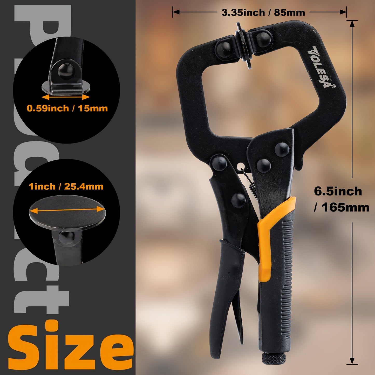 Kit com 3 Sargentos TOLESA 6" – Fixação Forte, Rápida e Segura para Madeira, Solda e Oficina