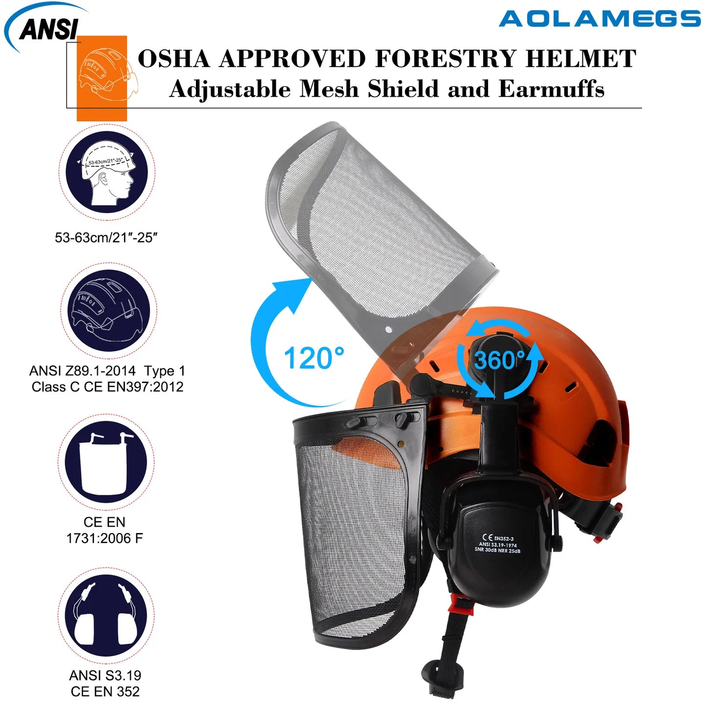 Capacete de Segurança Aolamegs com Óculos Protetores – Proteção Completa para Trabalhos Externos!