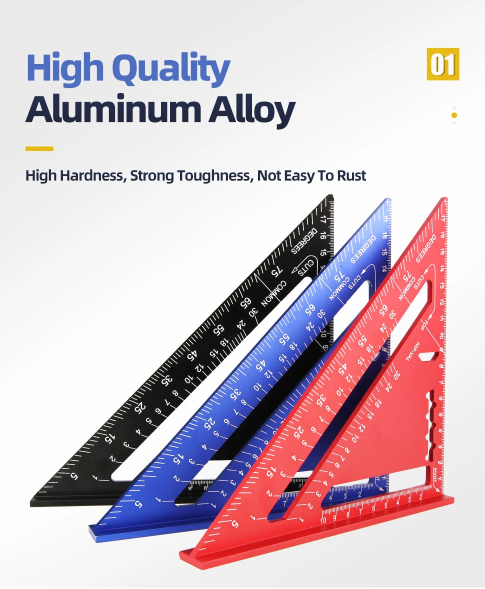 Esquadro Multifuncional em Liga de Alumínio — Precisão e Versatilidade para Profissionais e DIY!