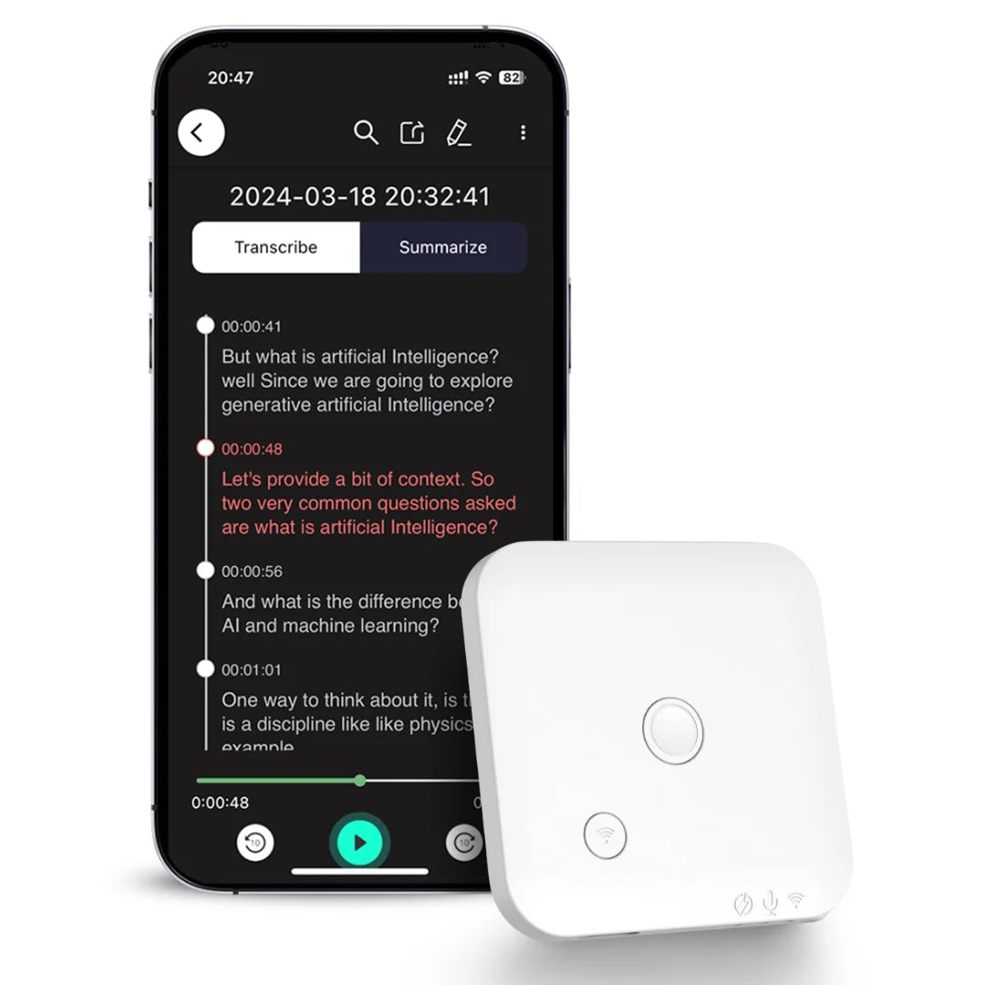 Gravador de Áudio Inteligente FoCase Rec – Compacto, Potente e com IA Integrada