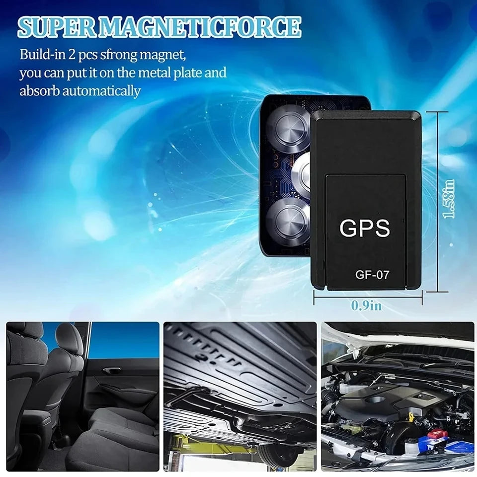 GF07 Rastreador GPS Magnético Mini — Monitoramento em Tempo Real para Carros, Animais e Muito Mais