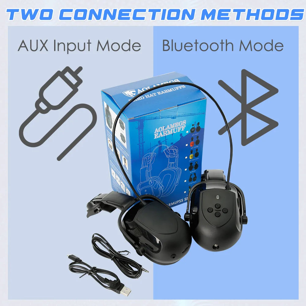 Protetor Auricular com Fone de Ouvido Bluetooth Aolamegs — Proteção e Música em Um Só Produto!
