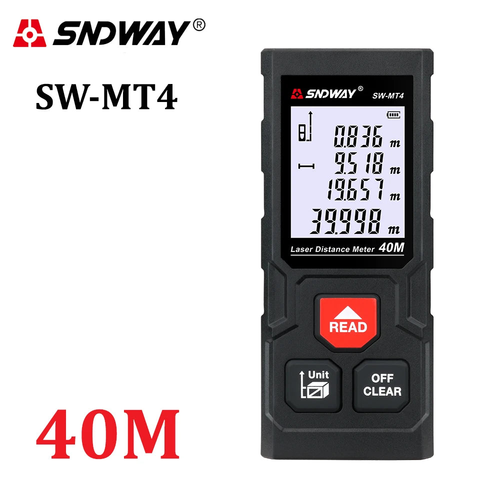 SNDWAY Laser Distance Meter 50m 70m 100m 120m Rangefinder Digital Range Finder Trena Roulette Ruler Distance Measuring Tape