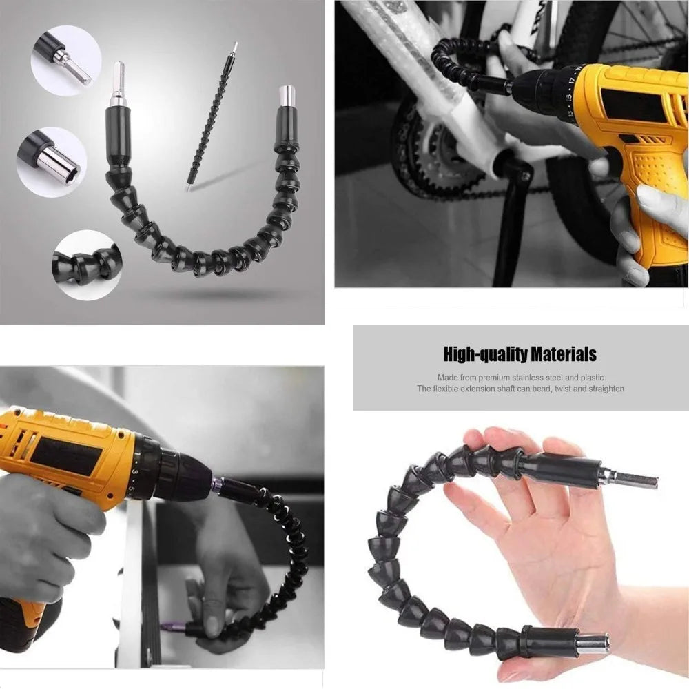 Kit Completo de Extensões e Adaptadores para Furadeira – Flexível, Rotativo e Multifuncional!