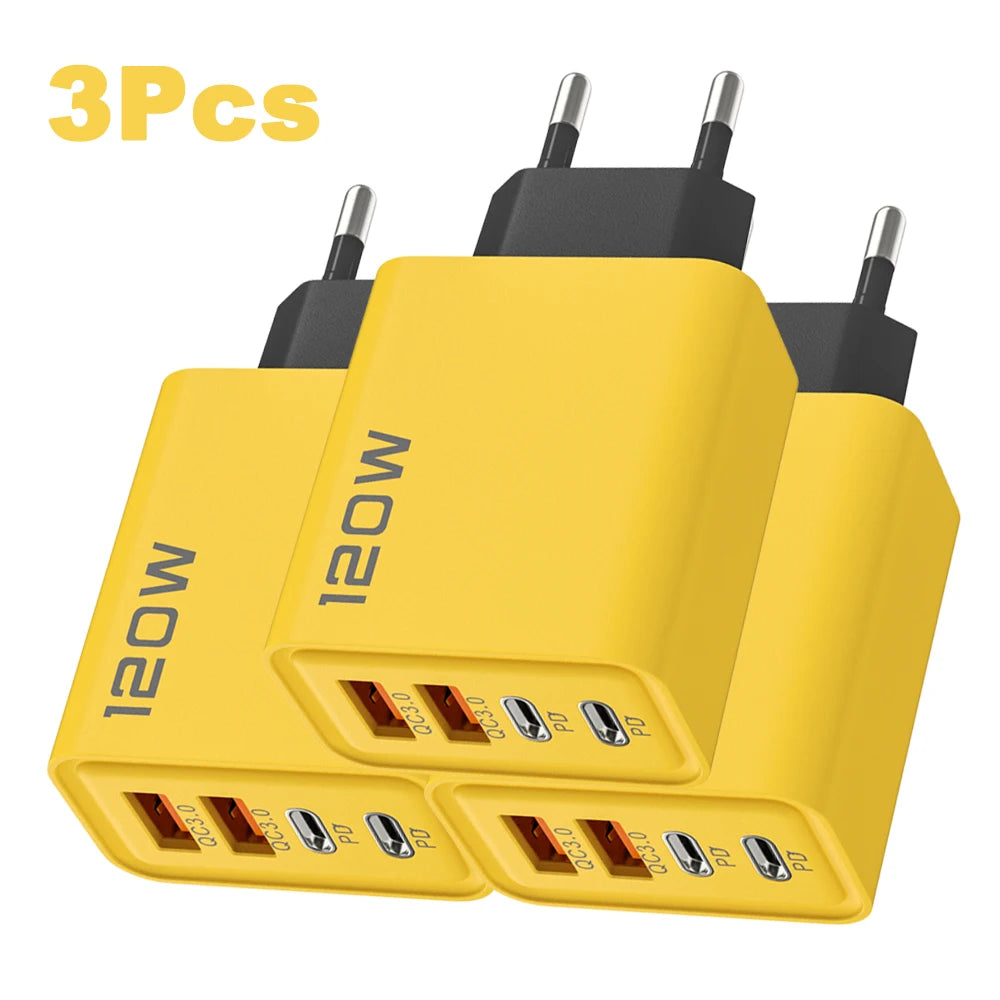 Carregador Inteligente com 4 Entradas USB – 120W de Potência, Carregamento Rápido e Seguro