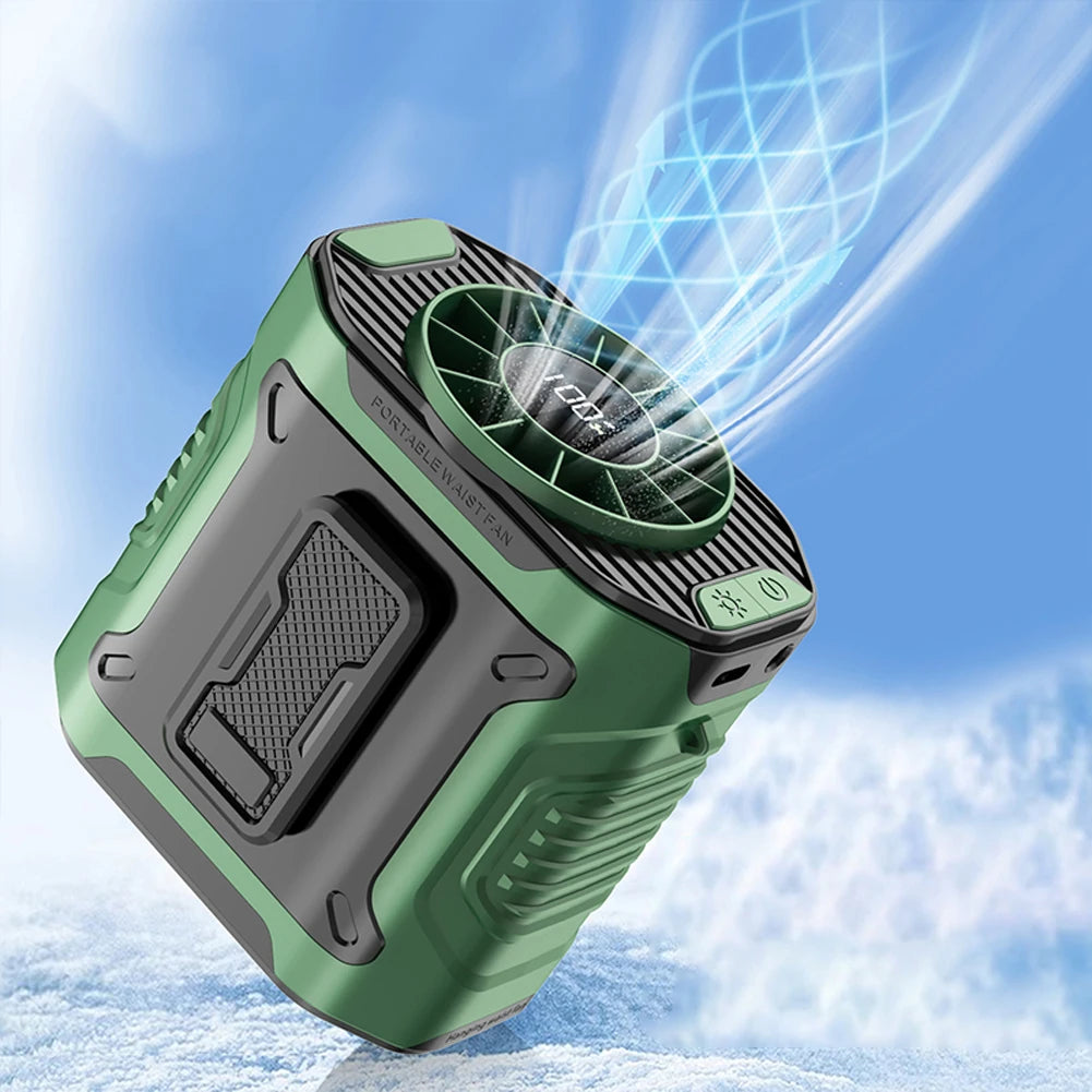 Ventilador de Cintura Portátil USB Recarregável – Refresque-se com Liberdade e Potência!