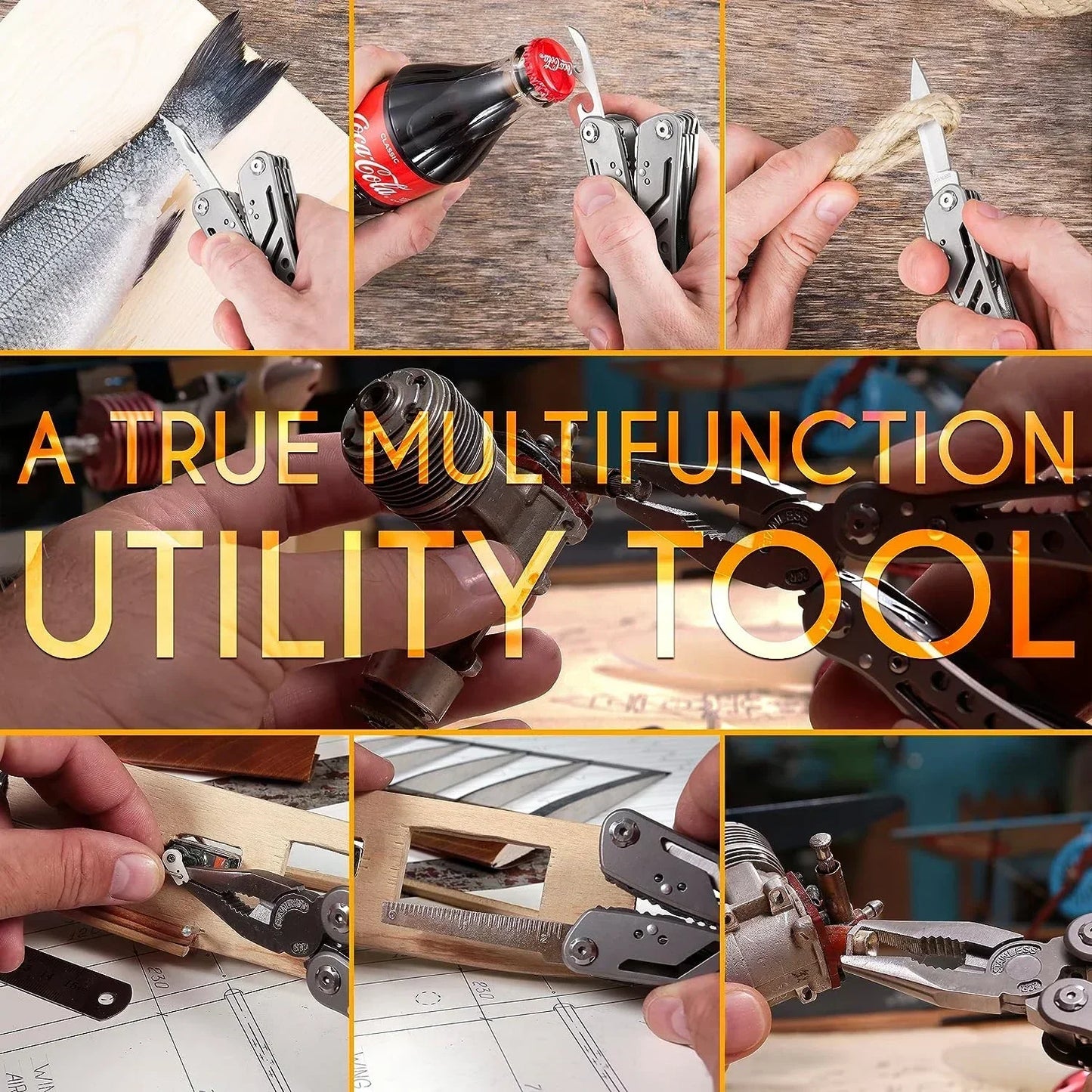 24 in 1 Multifunctional Universal Diagonal Pliers Hardware Wire Cutters Professional Anti Slip Durable Repair Tools