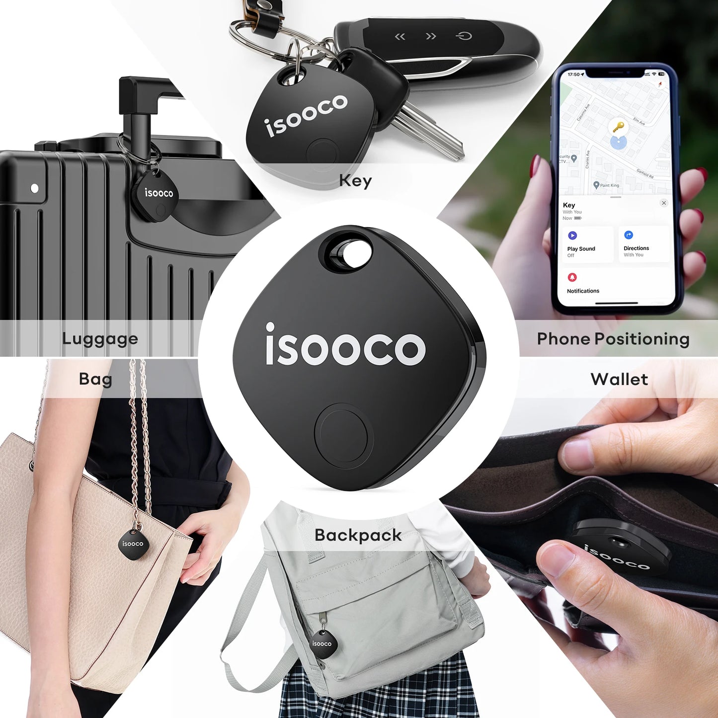 Mini Rastreador Inteligente iSOCO — Localize Seus Itens com Precisão e Segurança!