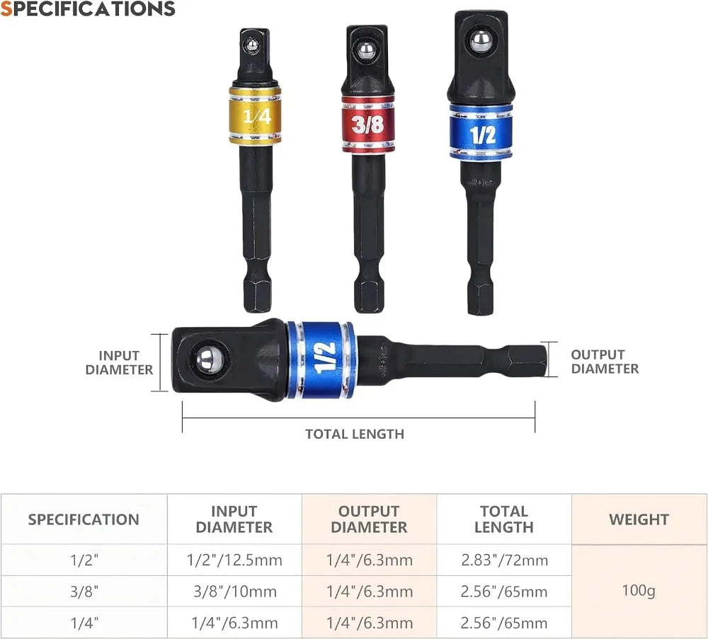 Kit Completo de Extensões e Adaptadores para Furadeira – Flexível, Rotativo e Multifuncional!