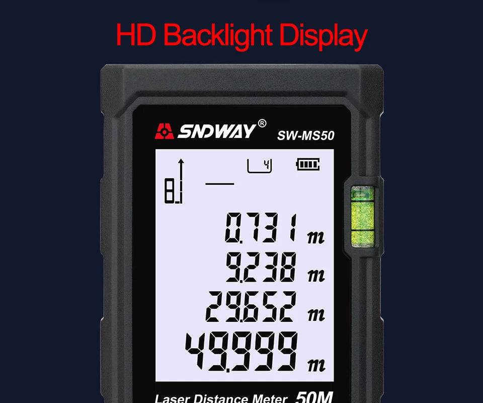 SNDWAY Laser Distance Meter 50m 70m 100m 120m Rangefinder Digital Range Finder Trena Roulette Ruler Distance Measuring Tape
