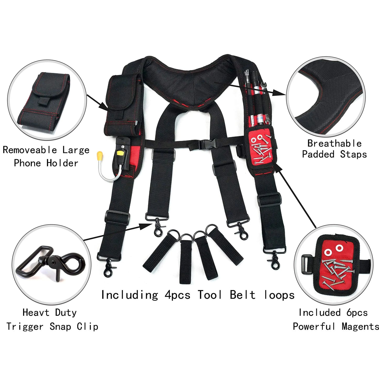 Cinta Suspensora com Munhequeira Magnética – Conforto, Suporte e Praticidade para Profissionais de Verdade!