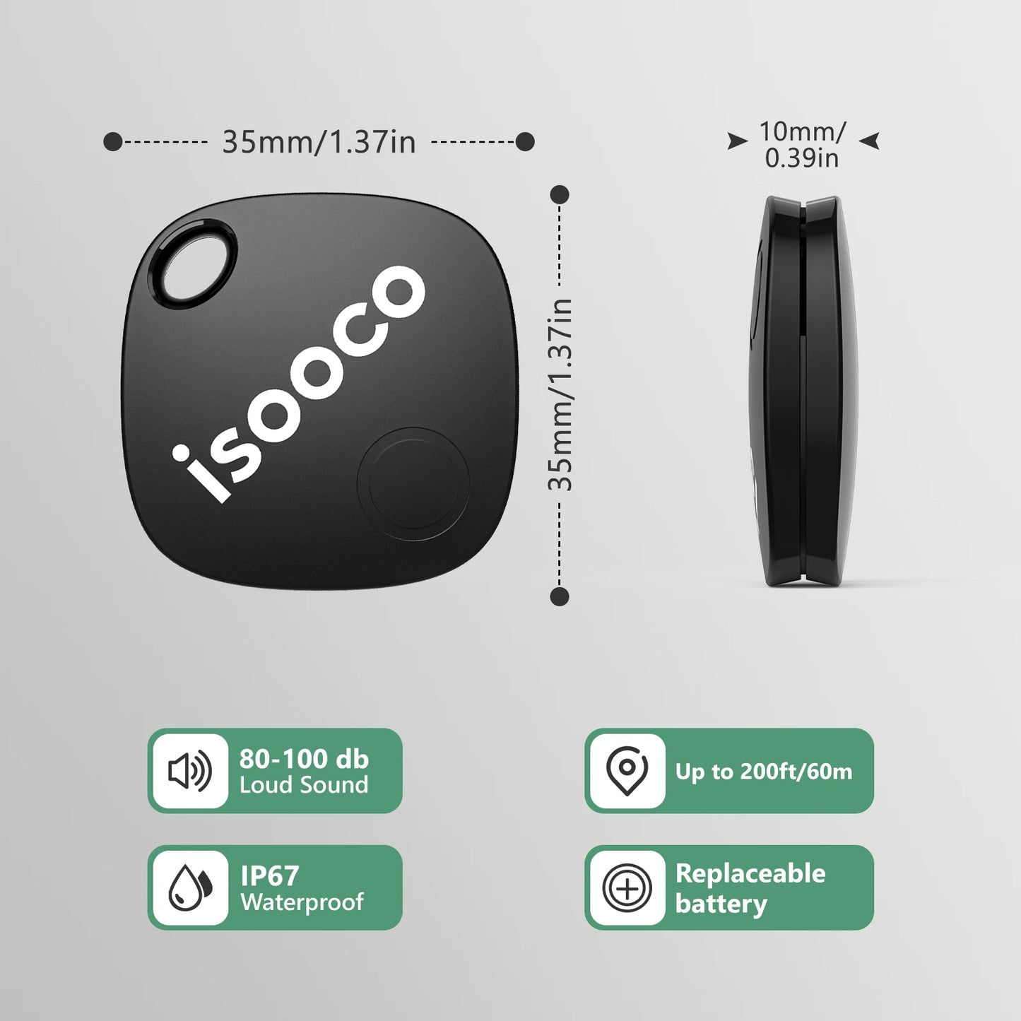 Mini Rastreador Inteligente iSOCO — Localize Seus Itens com Precisão e Segurança!