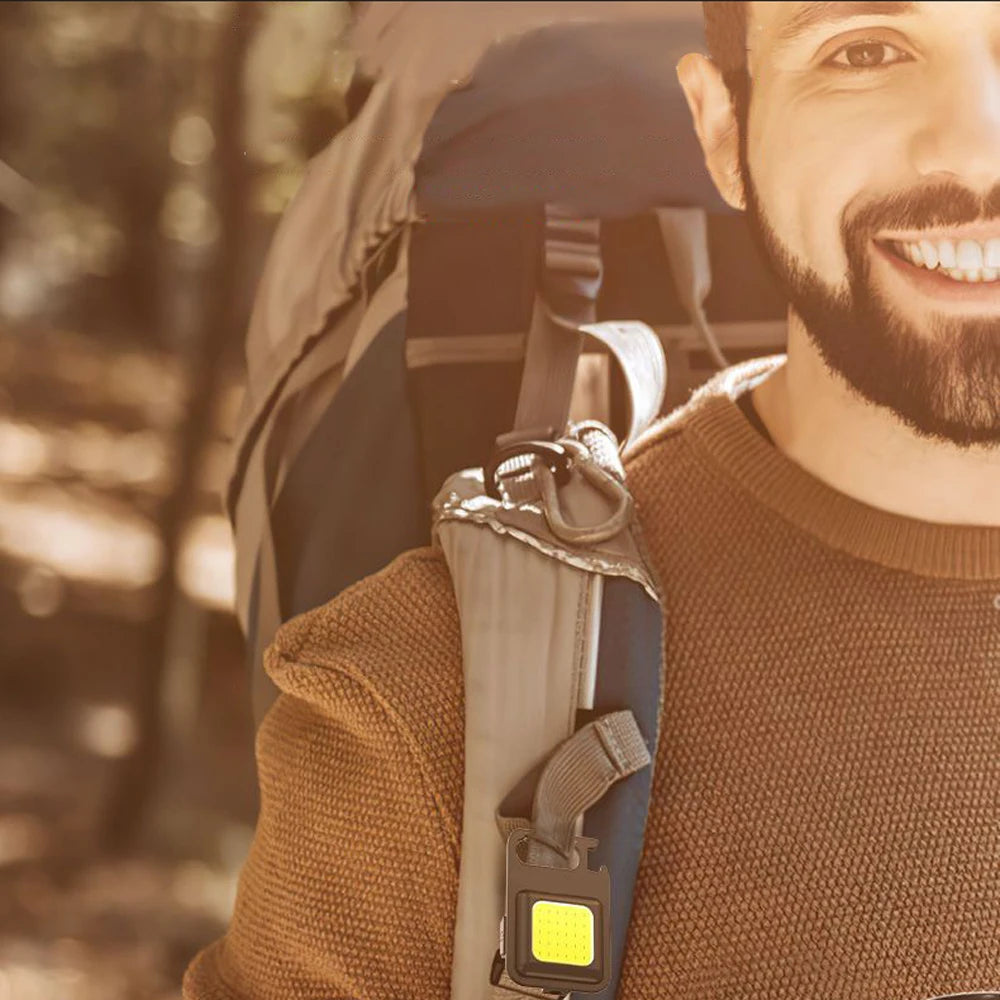 Super Bright Mini COB – Lanterna de Bolso Portátil com Ímã | 4 Modos de Iluminação, Recarregável via USB, Ideal para Camping, Trabalho e Emergências