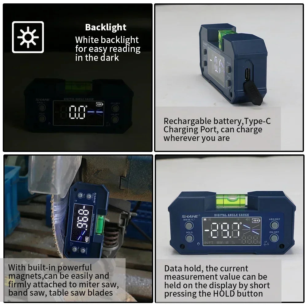 Medidor Digital de Ângulo com Ímã e Tela Iluminada — Precisão Absoluta em Suas Medições!
