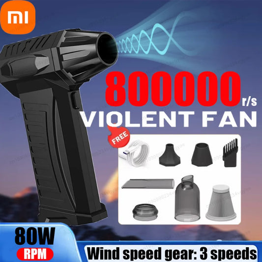 Xiaomi Super Violent Fan — Soprador Turbo Brushless 800.000 RPM com Bateria 10.000mAh