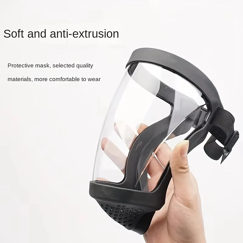 Máscara de Proteção Facial Transparente – Reutilizável, Ajustável e Resistente ao Calor