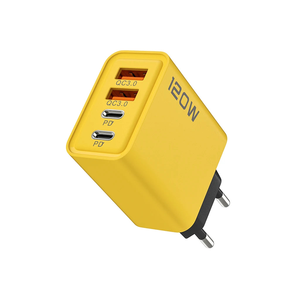 Carregador Inteligente com 4 Entradas USB – 120W de Potência, Carregamento Rápido e Seguro
