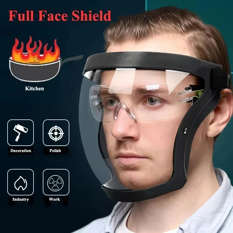 Máscara de Proteção Facial Transparente – Reutilizável, Ajustável e Resistente ao Calor