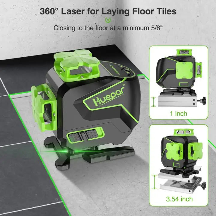 Nível a Laser Huepar S04CG-LC — 16 Linhas 4D com Detector e Tripé