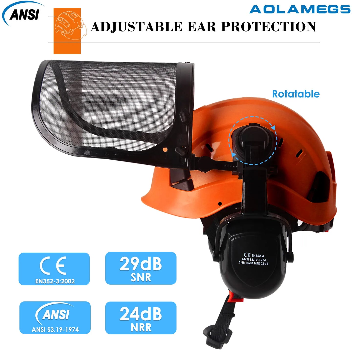 Capacete de Segurança Aolamegs com Óculos Protetores – Proteção Completa para Trabalhos Externos!