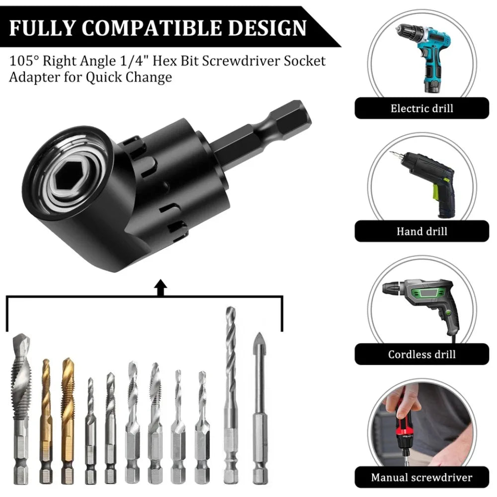 Kit Completo de Extensões e Adaptadores para Furadeira – Flexível, Rotativo e Multifuncional!