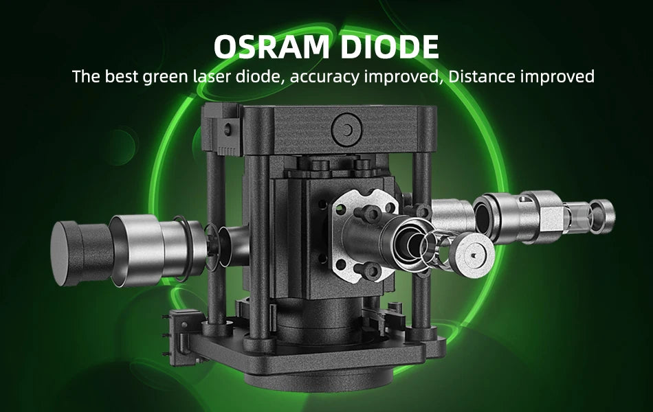 Nível a Laser Huepar S04CG-LC — 16 Linhas 4D com Detector e Tripé