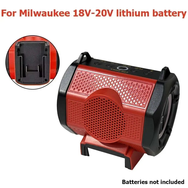 Caixa de Som Bluetooth 6D For Milwaukee/Makita/Dewalt/Bosch 18V 20V Battery With USB Type-C Port Charge Player Loudspeaker Amplifier