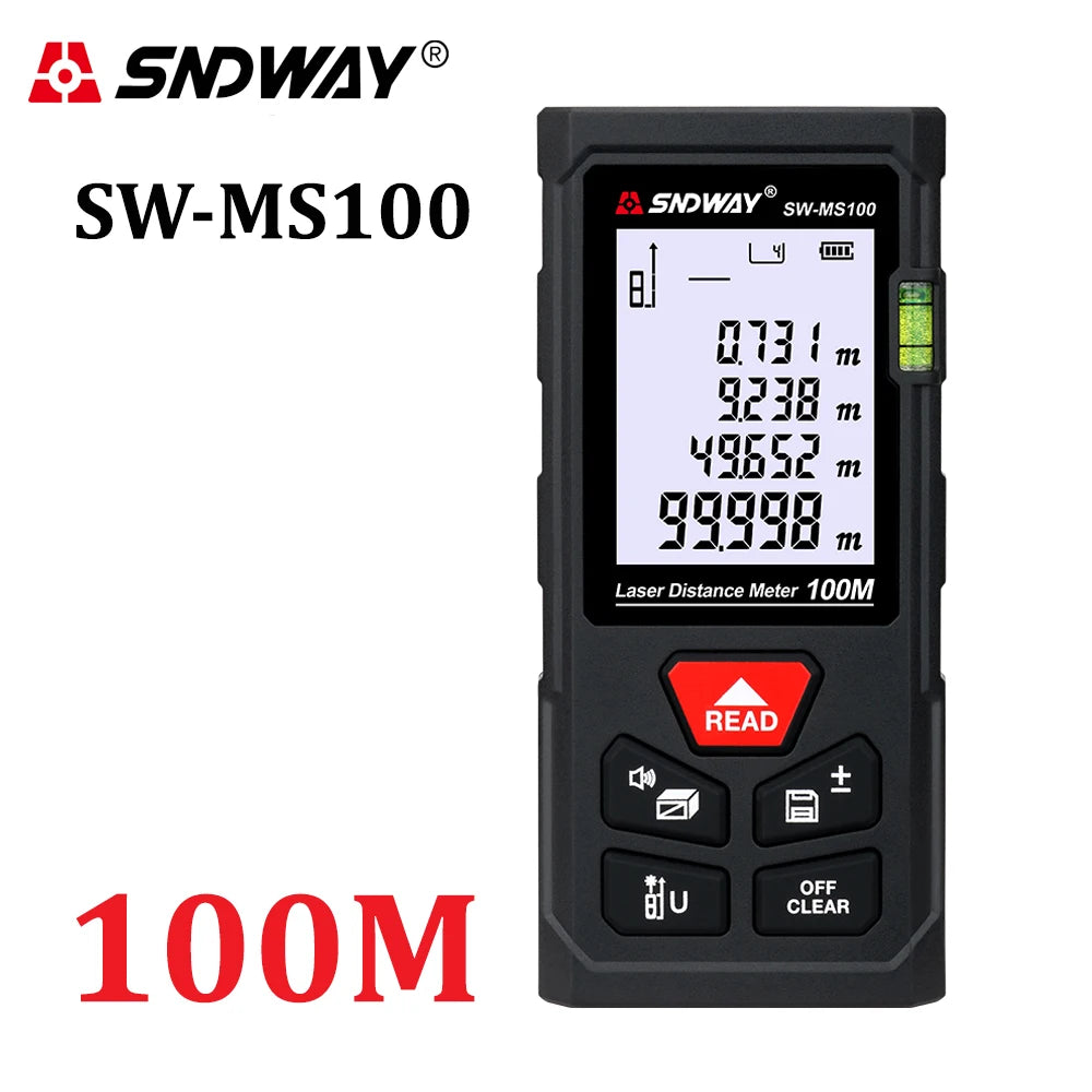 SNDWAY Laser Distance Meter 50m 70m 100m 120m Rangefinder Digital Range Finder Trena Roulette Ruler Distance Measuring Tape