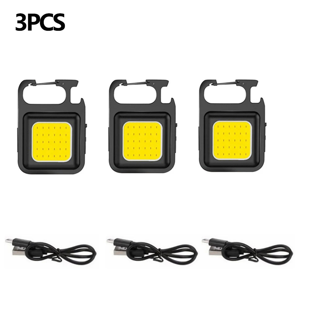 Super Bright Mini COB – Lanterna de Bolso Portátil com Ímã | 4 Modos de Iluminação, Recarregável via USB, Ideal para Camping, Trabalho e Emergências
