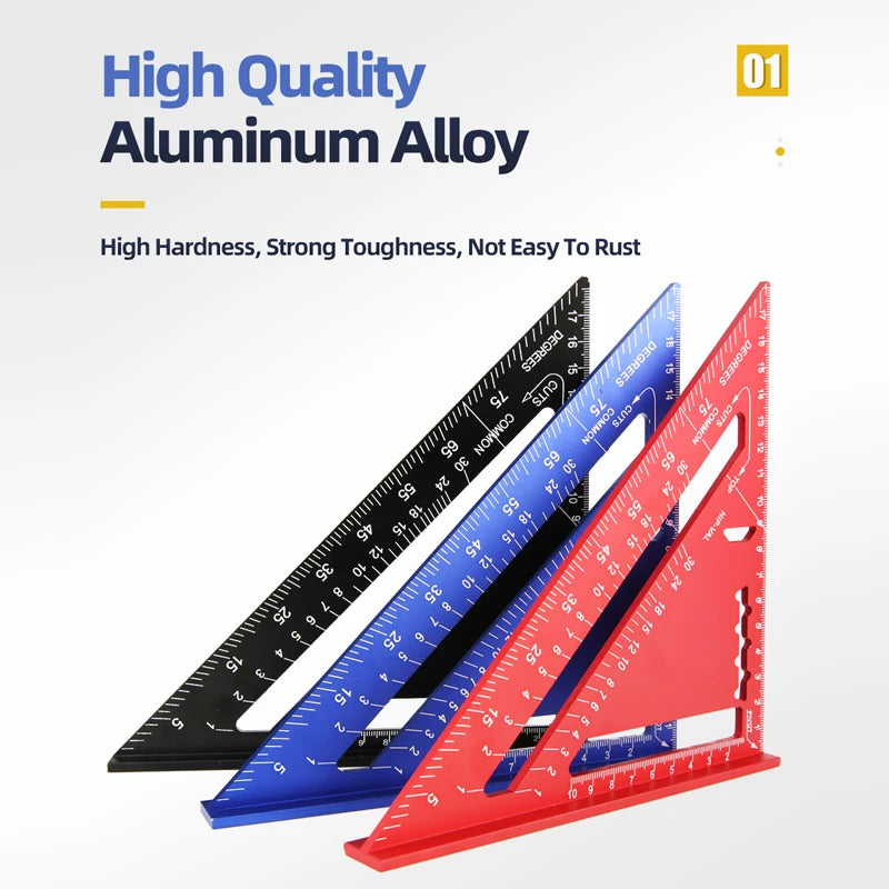 Esquadro Multifuncional em Liga de Alumínio — Precisão e Versatilidade para Profissionais e DIY!